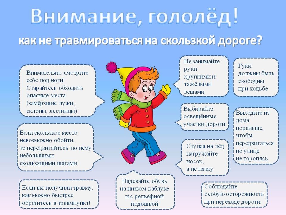 ОСТОРОЖНО! ГОЛОЛЕД! (Памятка для учащихся и родителей).